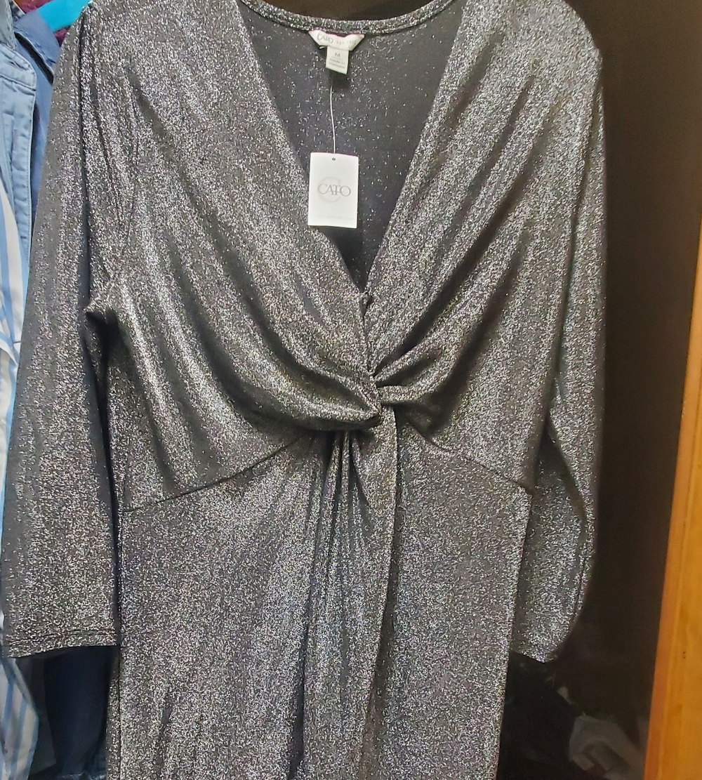 Silver Metallic Knot Dress